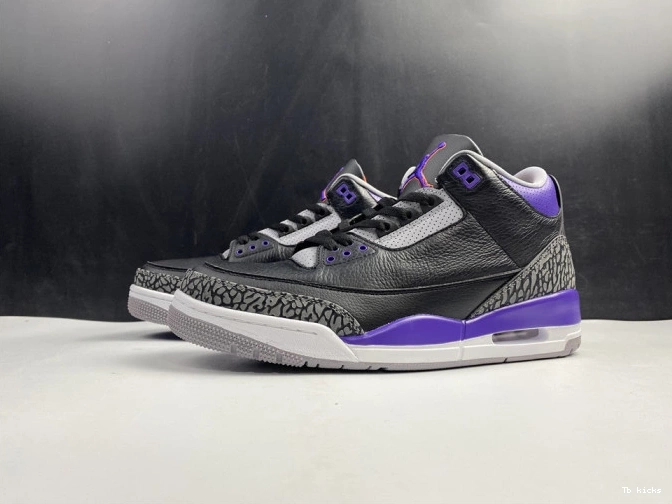 Rep TBK Jordan Purple 3 CT8532 050 Retro Court Black Air 0712